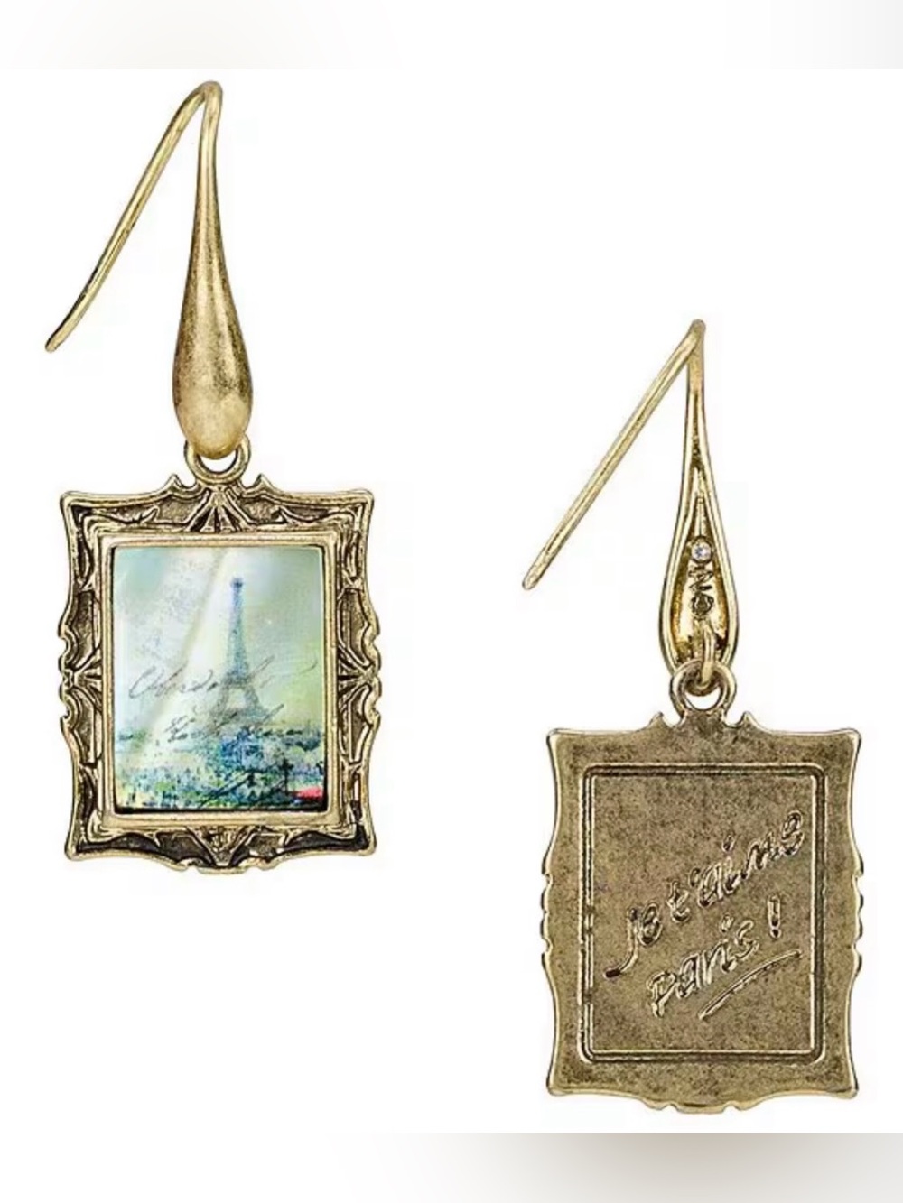 NWT Patricia Nash Mother Of Pearl Portrait Drop Earrings